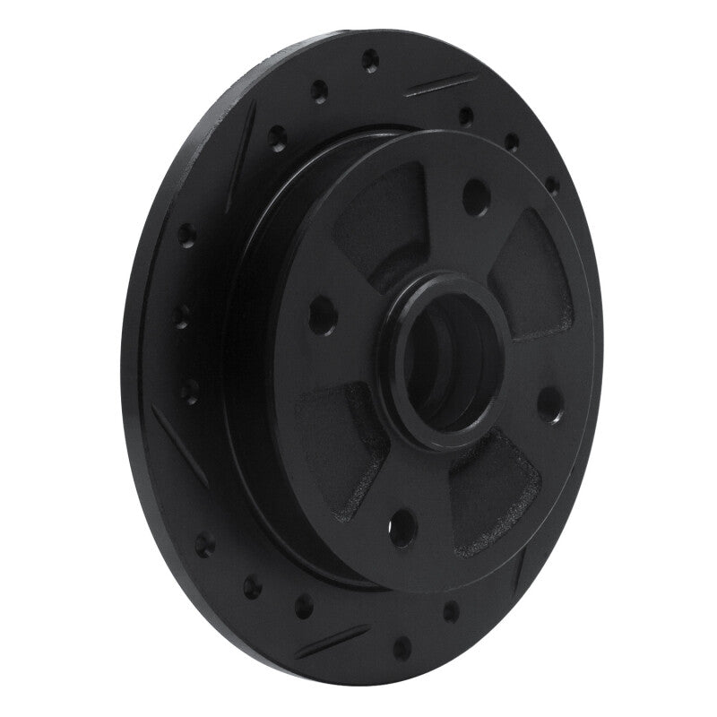 R1 87-94 Mazda 323 Rear Left Drilled & Slotted Black Brake Rotor-Brake Rotors - Slot & Drilled-Grocery Getter Performance