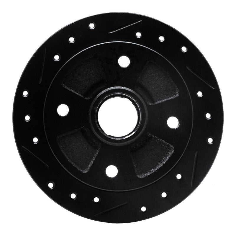 R1 87-94 Mazda 323 Rear Left Drilled & Slotted Black Brake Rotor-Brake Rotors - Slot & Drilled-Grocery Getter Performance