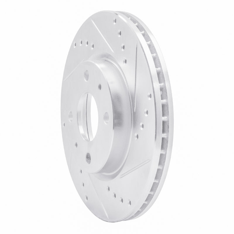 R1 87-94 Mazda 323 Rear Right Drilled & Slotted Silver Brake Rotor-Brake Rotors - Slot & Drilled-Grocery Getter Performance