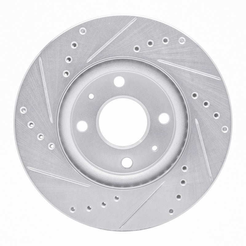 R1 87-94 Mazda 323 Rear Right Drilled & Slotted Silver Brake Rotor-Brake Rotors - Slot & Drilled-Grocery Getter Performance