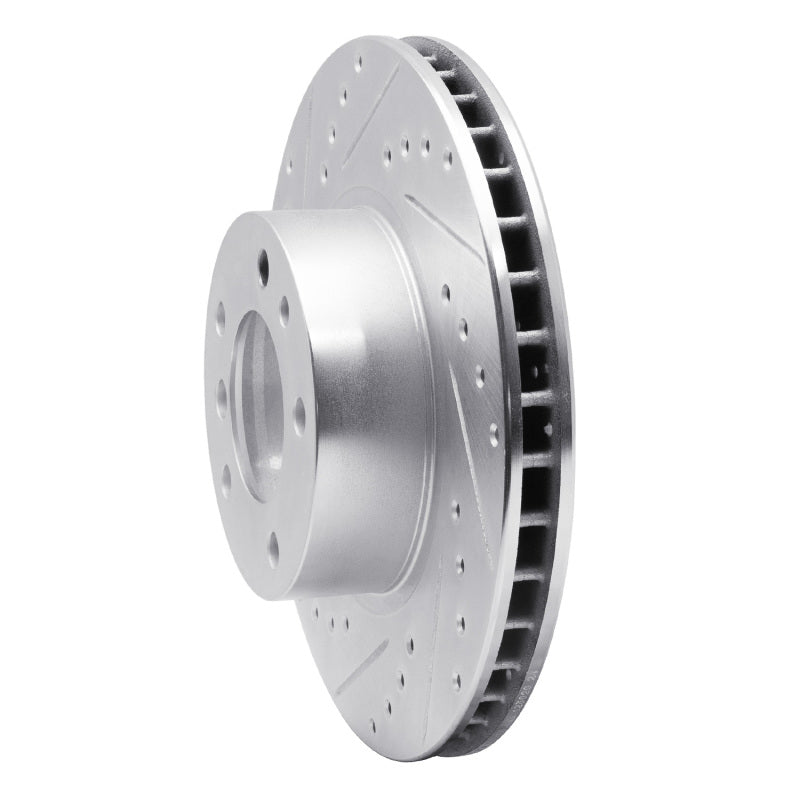 R1 87-95 BMW 735IL Front Left Drilled & Slotted Silver Brake Rotor-Brake Rotors - Slot & Drilled-Grocery Getter Performance