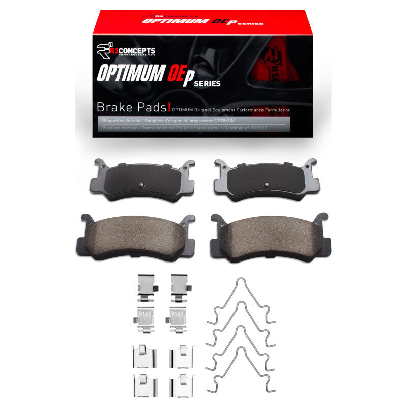 R1 87-95 Mazda 323 Rear Optimum OE Pads & Hardware Kit-Brake Pads - OE-Grocery Getter Performance