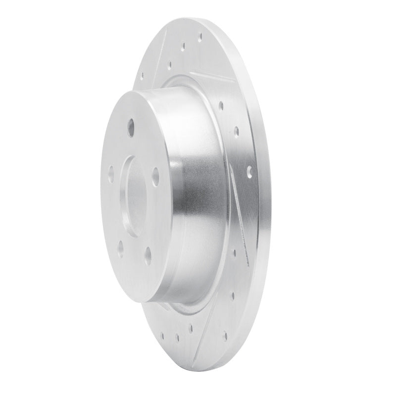 R1 88-89 Mazda 929 Rear Left Drilled & Slotted Silver Brake Rotor-Brake Rotors - Slot & Drilled-Grocery Getter Performance