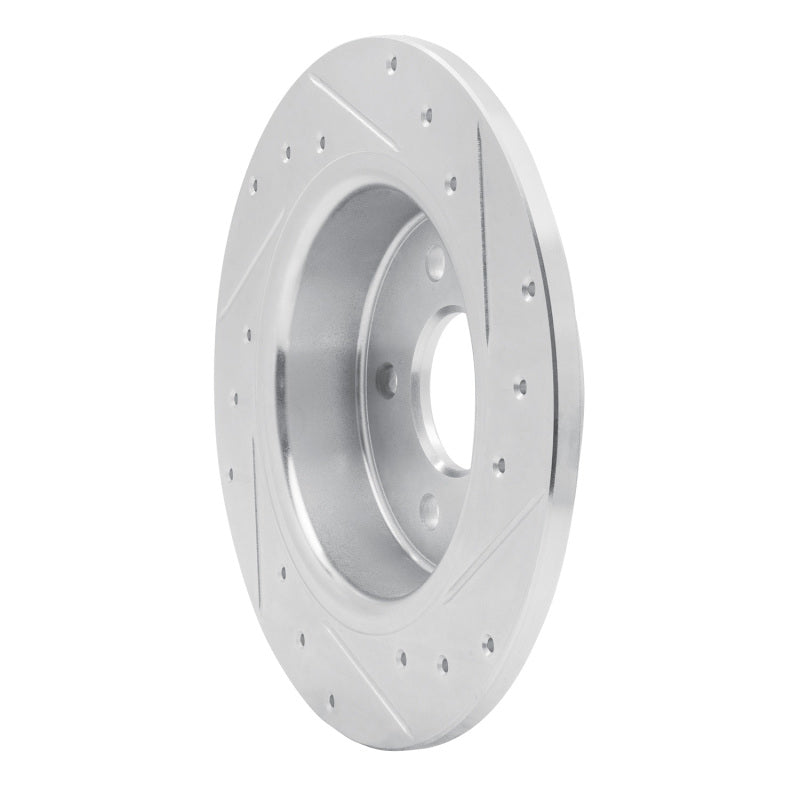 R1 88-89 Mazda 929 Rear Left Drilled & Slotted Silver Brake Rotor-Brake Rotors - Slot & Drilled-Grocery Getter Performance