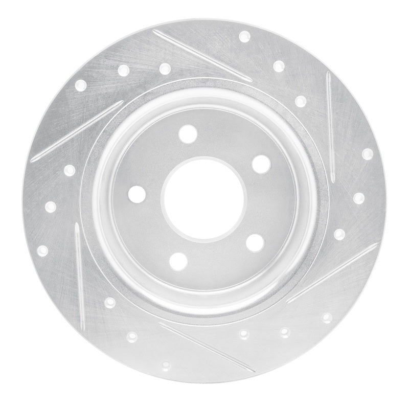 R1 88-89 Mazda 929 Rear Left Drilled & Slotted Silver Brake Rotor-Brake Rotors - Slot & Drilled-Grocery Getter Performance