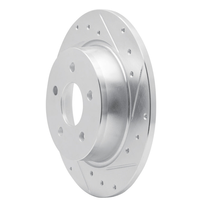 R1 88-89 Mazda MX-6 Rear Right Drilled & Slotted Silver Brake Rotor-Brake Rotors - Slot & Drilled-Grocery Getter Performance