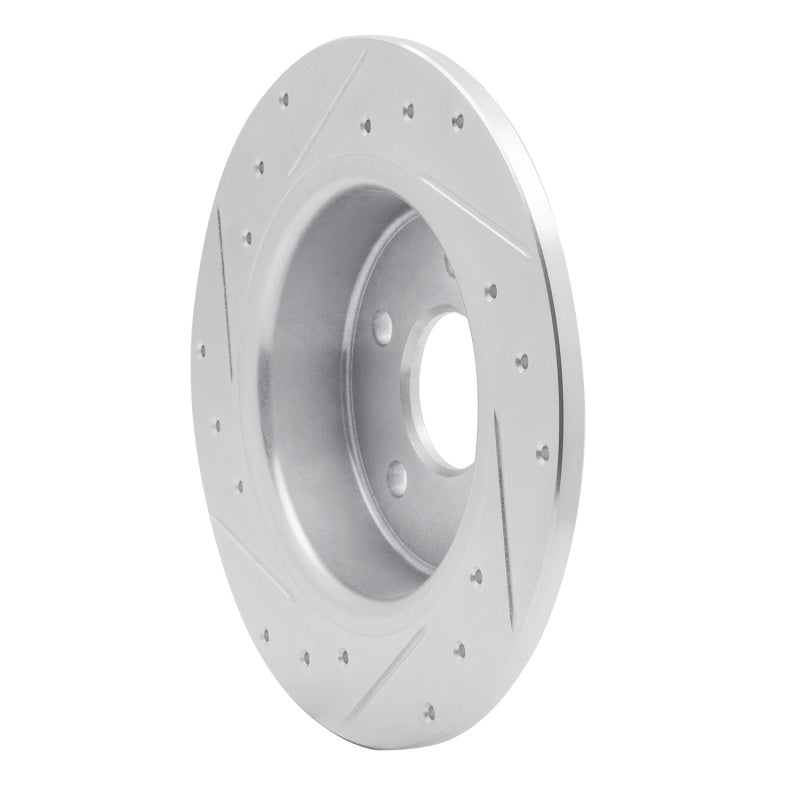 R1 88-89 Mazda MX-6 Rear Right Drilled & Slotted Silver Brake Rotor-Brake Rotors - Slot & Drilled-Grocery Getter Performance