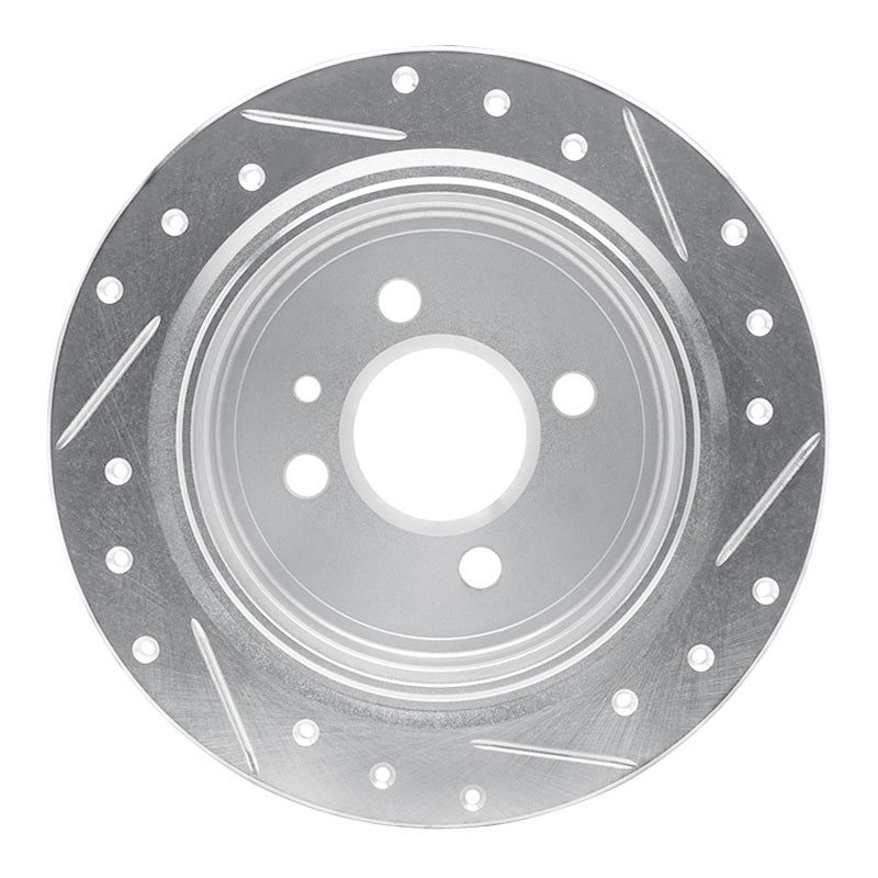 R1 88-90 BMW 325IX Rear Left Drilled & Slotted Silver Brake Rotor-Brake Rotors - Slot & Drilled-Grocery Getter Performance
