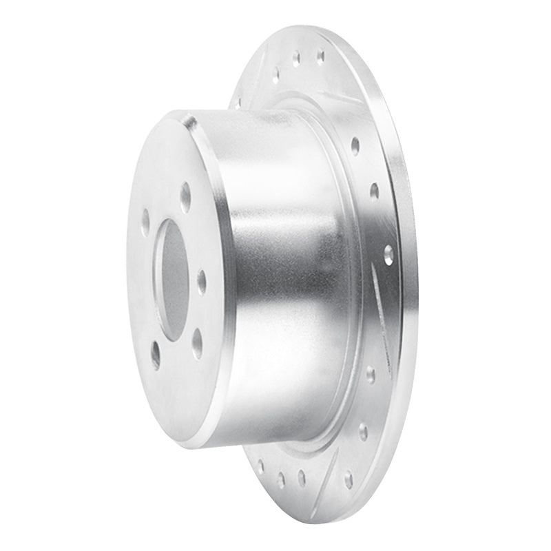 R1 88-90 BMW 325IX Rear Left Drilled & Slotted Silver Brake Rotor-Brake Rotors - Slot & Drilled-Grocery Getter Performance