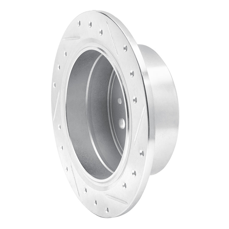 R1 88-90 BMW 325IX Rear Left Drilled & Slotted Silver Brake Rotor-Brake Rotors - Slot & Drilled-Grocery Getter Performance
