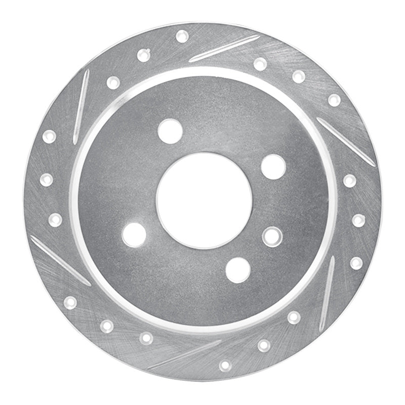 R1 88-90 BMW 325IX Rear Left Drilled & Slotted Silver Brake Rotor-Brake Rotors - Slot & Drilled-Grocery Getter Performance
