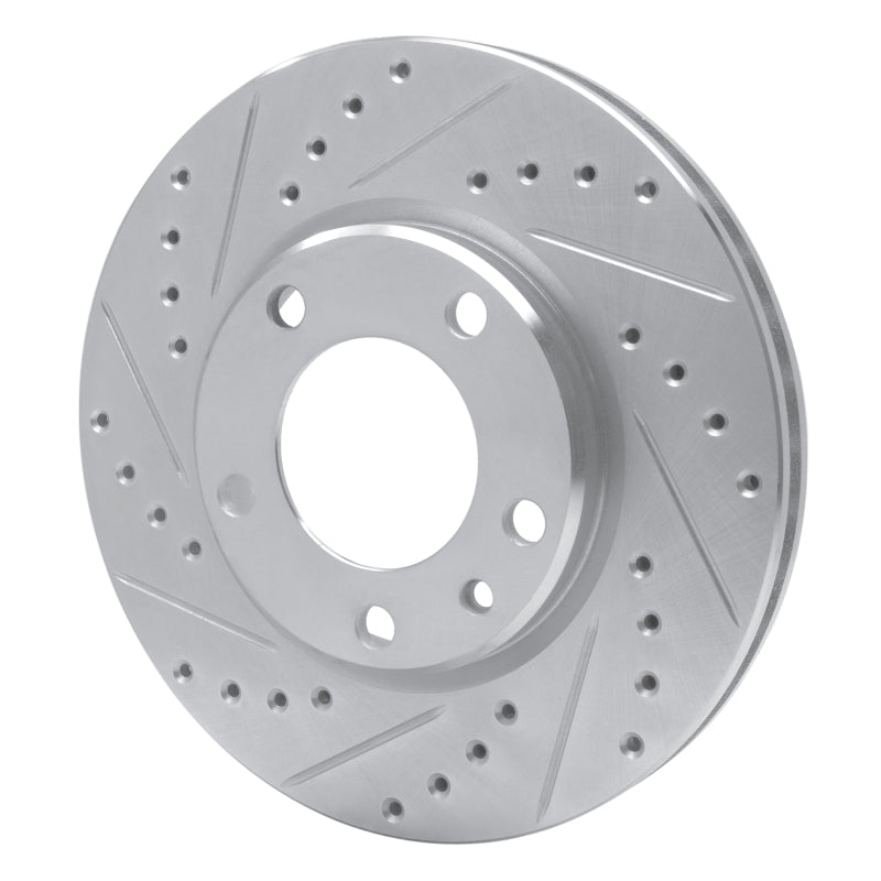 R1 88-91 BMW M3 Front Left Drilled & Slotted Silver Brake Rotor-Brake Rotors - Slot & Drilled-Grocery Getter Performance