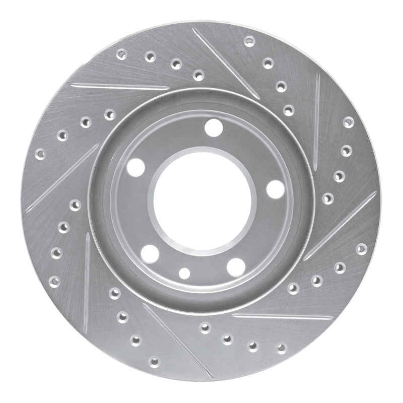 R1 88-91 BMW M3 Front Left Drilled & Slotted Silver Brake Rotor-Brake Rotors - Slot & Drilled-Grocery Getter Performance