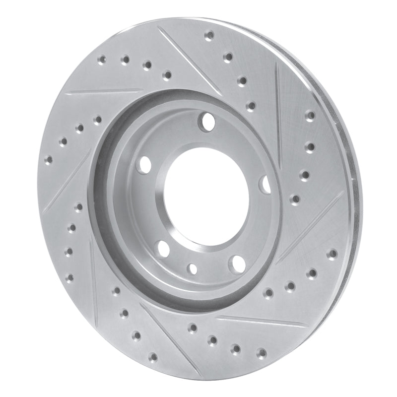 R1 88-91 BMW M3 Front Left Drilled & Slotted Silver Brake Rotor-Brake Rotors - Slot & Drilled-Grocery Getter Performance