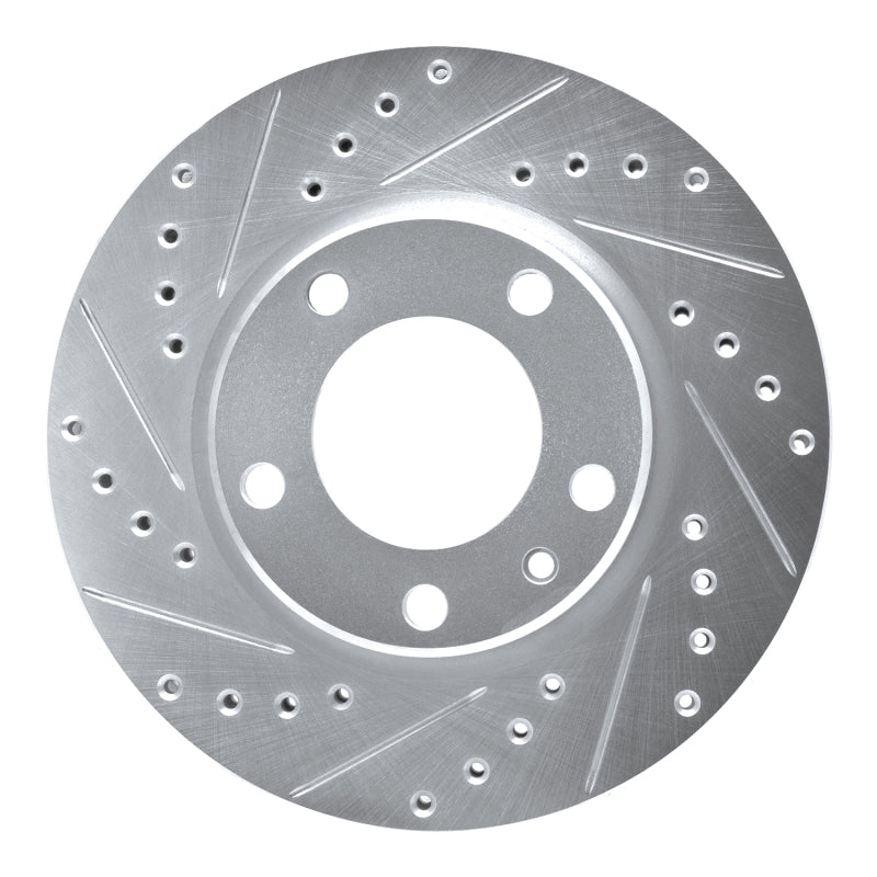 R1 88-91 BMW M3 Front Left Drilled & Slotted Silver Brake Rotor-Brake Rotors - Slot & Drilled-Grocery Getter Performance