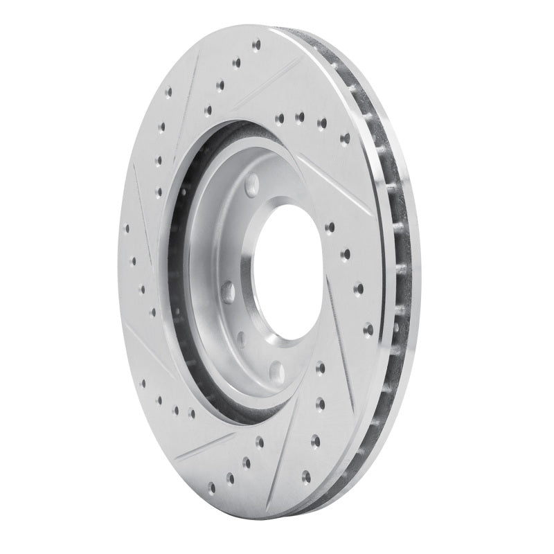 R1 88-91 BMW M3 Front Right Drilled & Slotted Silver Brake Rotor-Brake Rotors - Slot & Drilled-Grocery Getter Performance