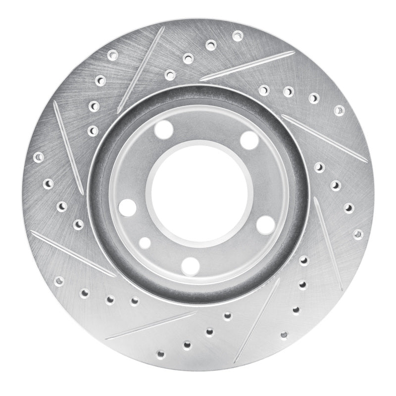 R1 88-91 BMW M3 Front Right Drilled & Slotted Silver Brake Rotor-Brake Rotors - Slot & Drilled-Grocery Getter Performance