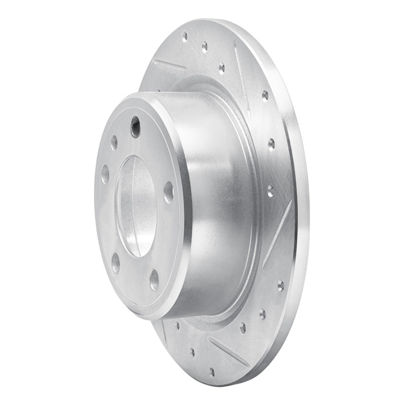 R1 88-91 BMW M3 Rear Right Drilled & Slotted Silver Brake Rotor-Brake Rotors - Slot & Drilled-Grocery Getter Performance