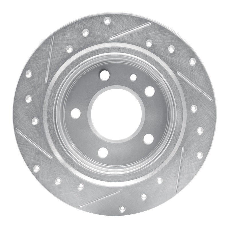 R1 88-91 BMW M3 Rear Right Drilled & Slotted Silver Brake Rotor-Brake Rotors - Slot & Drilled-Grocery Getter Performance