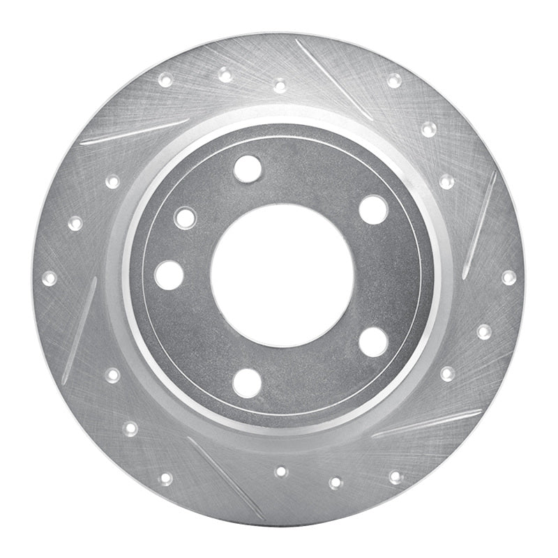 R1 88-91 BMW M3 Rear Right Drilled & Slotted Silver Brake Rotor-Brake Rotors - Slot & Drilled-Grocery Getter Performance