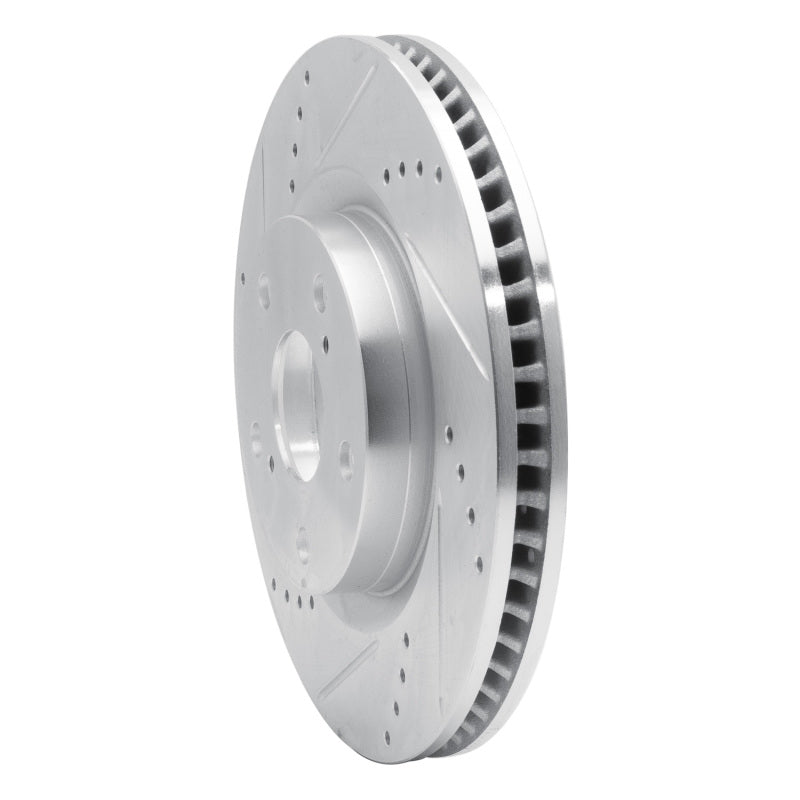 R1 88-91 Mazda 929 Front Left Drilled & Slotted Silver Brake Rotor-Brake Rotors - Slot & Drilled-Grocery Getter Performance