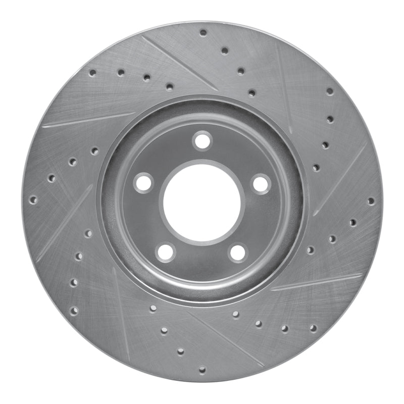 R1 88-91 Mazda 929 Front Left Drilled & Slotted Silver Brake Rotor-Brake Rotors - Slot & Drilled-Grocery Getter Performance