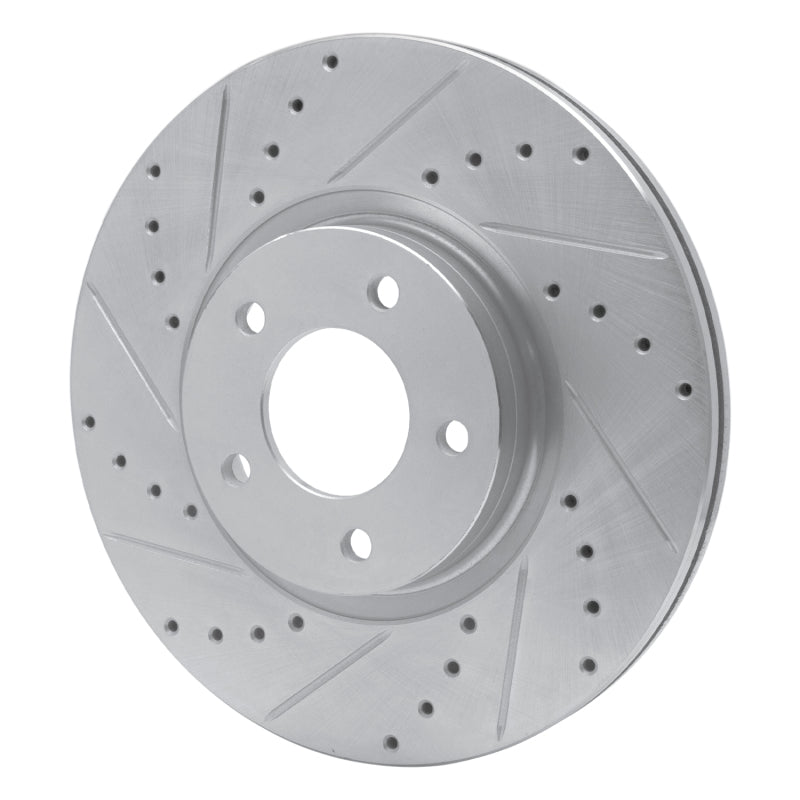 R1 88-91 Mazda 929 Front Left Drilled & Slotted Silver Brake Rotor-Brake Rotors - Slot & Drilled-Grocery Getter Performance