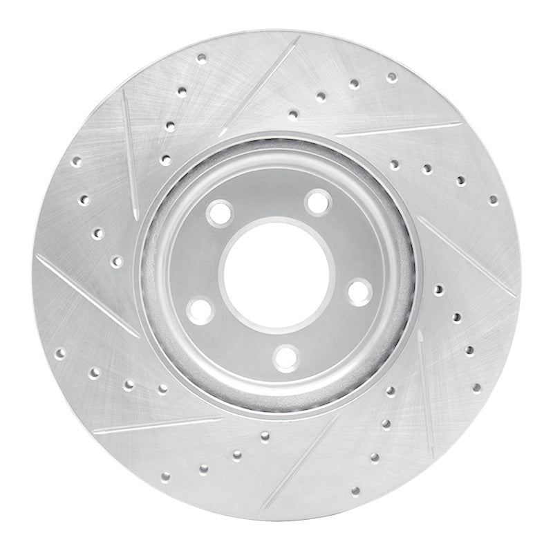 R1 88-91 Mazda 929 Front Right Drilled & Slotted Silver Brake Rotor-Brake Rotors - Slot & Drilled-Grocery Getter Performance