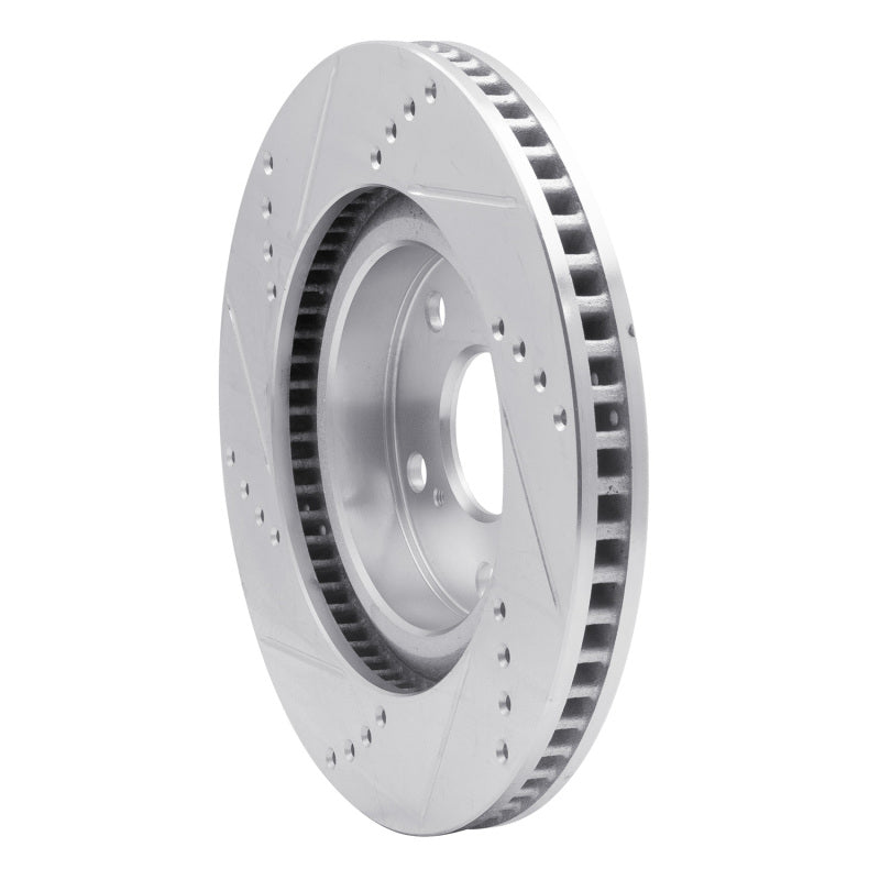 R1 88-91 Mazda 929 Front Right Drilled & Slotted Silver Brake Rotor-Brake Rotors - Slot & Drilled-Grocery Getter Performance