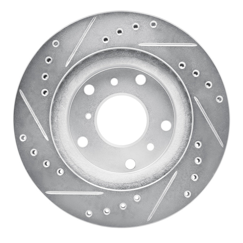 R1 88-92 Ford Probe Front Right Drilled & Slotted Silver Brake Rotor-Brake Rotors - Slot & Drilled-Grocery Getter Performance