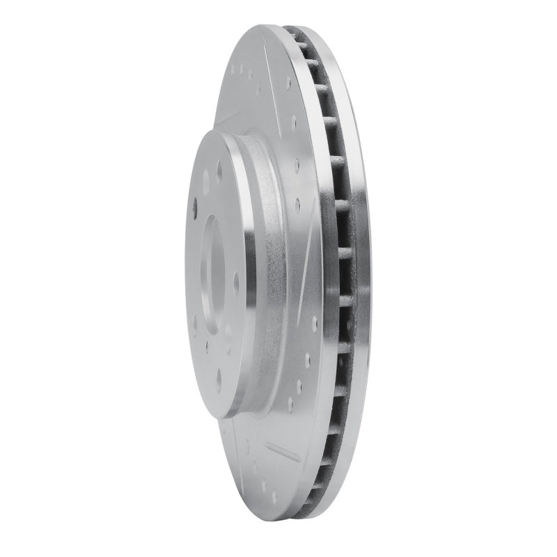 R1 88-92 Ford Probe Front Right Drilled & Slotted Silver Brake Rotor-Brake Rotors - Slot & Drilled-Grocery Getter Performance