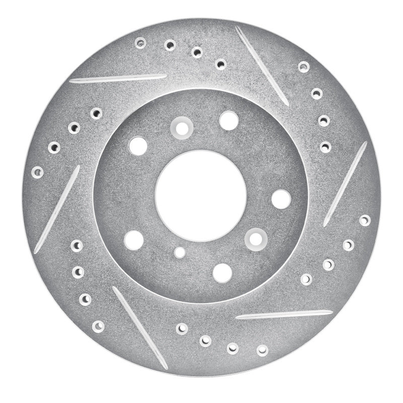 R1 88-92 Ford Probe Front Right Drilled & Slotted Silver Brake Rotor-Brake Rotors - Slot & Drilled-Grocery Getter Performance