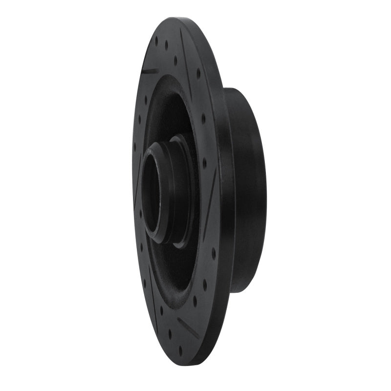 R1 88-92 Ford Probe Rear Left Drilled & Slotted Black Brake Rotor-Brake Rotors - Slot & Drilled-Grocery Getter Performance