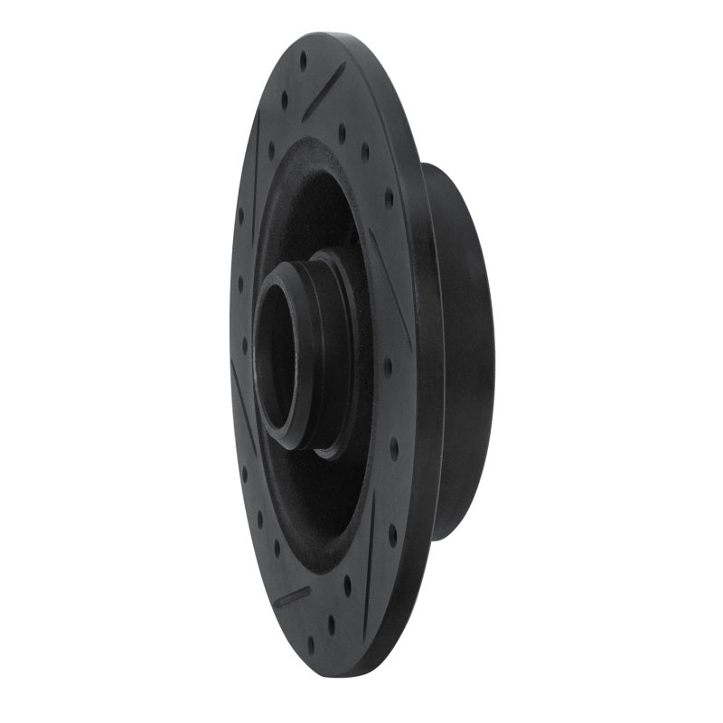 R1 88-92 Ford Probe Rear Right Drilled & Slotted Black Brake Rotor-Brake Rotors - Slot & Drilled-Grocery Getter Performance