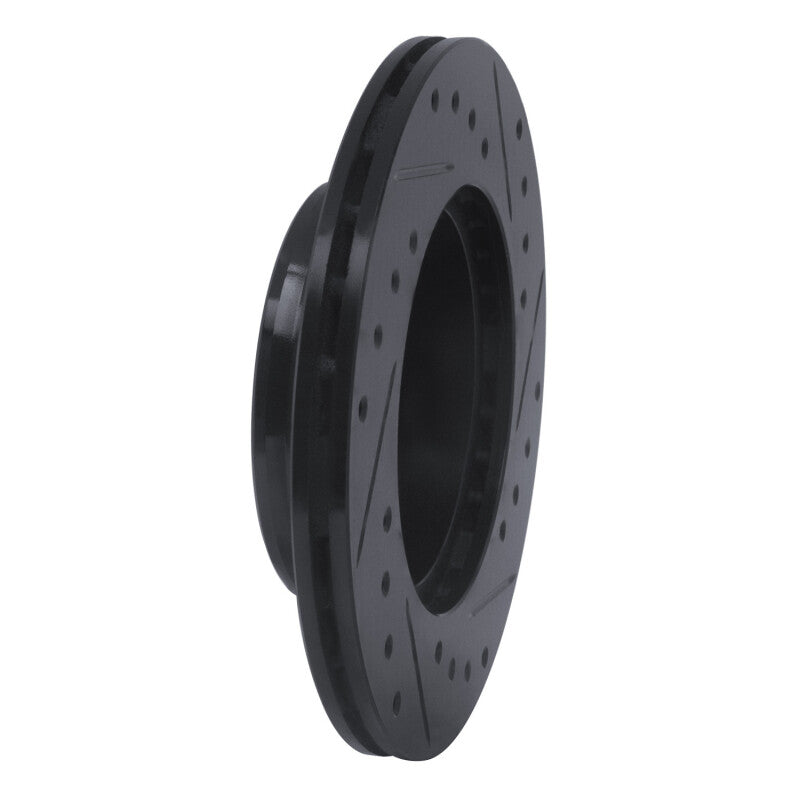 R1 88-92 Geo Prizm Front Left Drilled & Slotted Black Brake Rotor-Brake Rotors - Slot & Drilled-Grocery Getter Performance