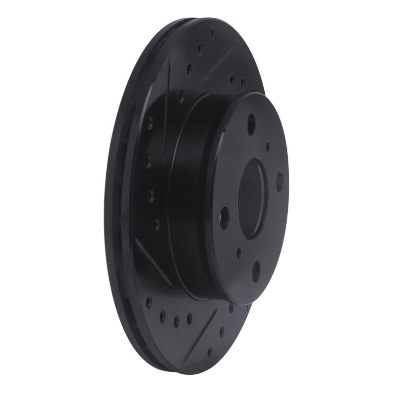 R1 88-92 Geo Prizm Front Left Drilled & Slotted Black Brake Rotor-Brake Rotors - Slot & Drilled-Grocery Getter Performance