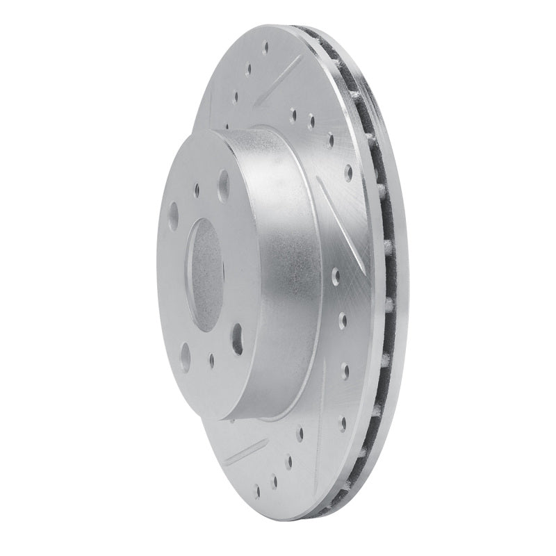 R1 88-92 Geo Prizm Front Left Drilled & Slotted Silver Brake Rotor-Brake Rotors - Slot & Drilled-Grocery Getter Performance