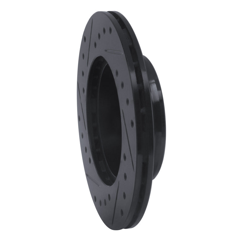 R1 88-92 Geo Prizm Front Right Drilled & Slotted Black Brake Rotor-Brake Rotors - Slot & Drilled-Grocery Getter Performance