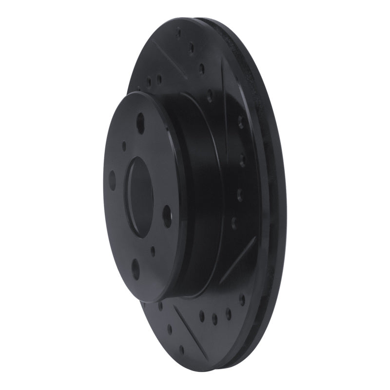 R1 88-92 Geo Prizm Front Right Drilled & Slotted Black Brake Rotor-Brake Rotors - Slot & Drilled-Grocery Getter Performance