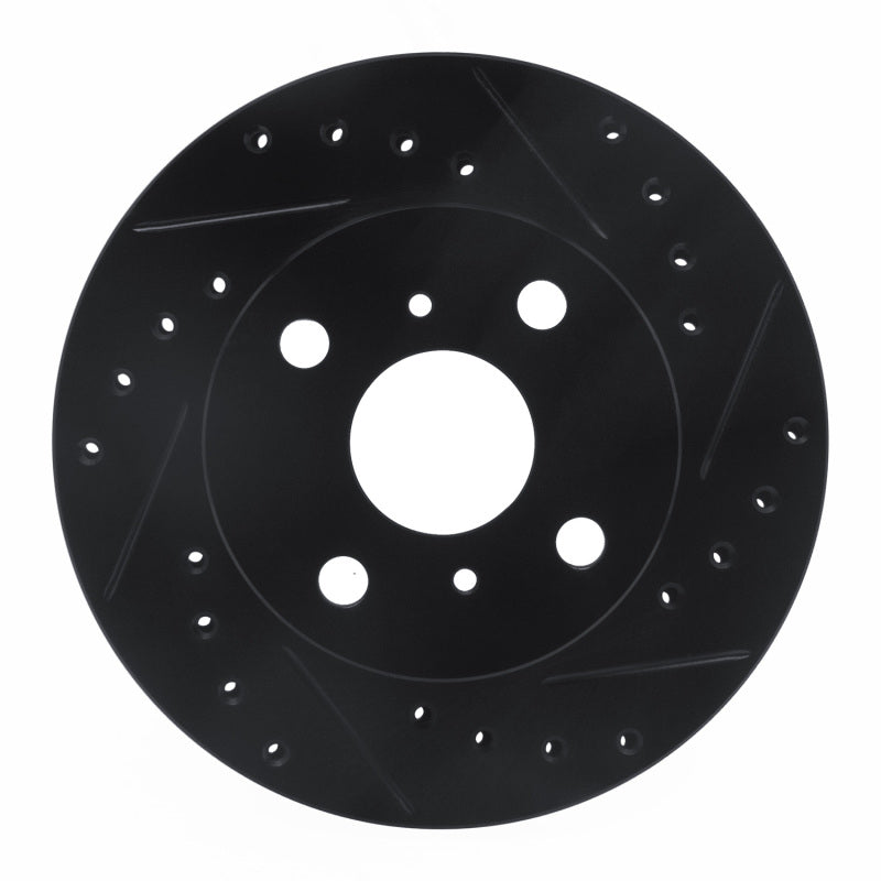 R1 88-92 Geo Prizm Front Right Drilled & Slotted Black Brake Rotor-Brake Rotors - Slot & Drilled-Grocery Getter Performance