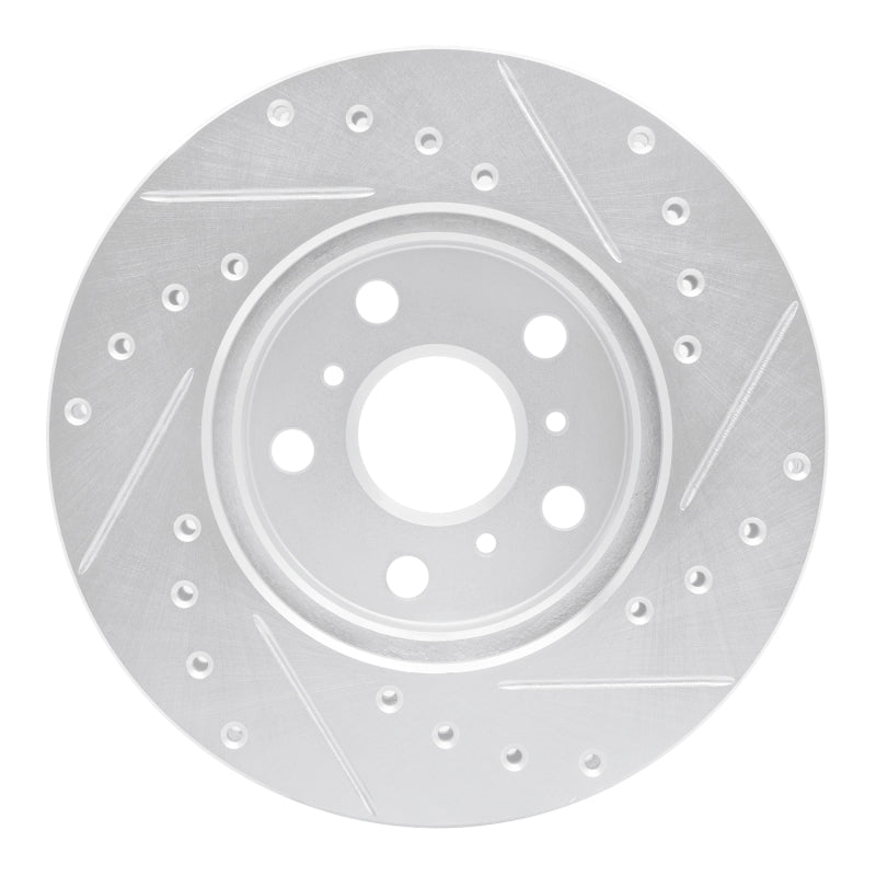 R1 88-93 Toyota Celica Front Left Drilled & Slotted Silver Brake Rotor-Brake Rotors - Slot & Drilled-Grocery Getter Performance