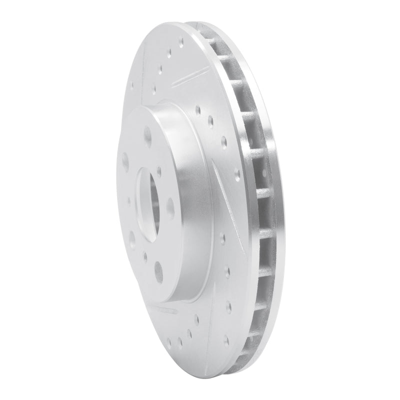 R1 88-93 Toyota Celica Front Left Drilled & Slotted Silver Brake Rotor-Brake Rotors - Slot & Drilled-Grocery Getter Performance