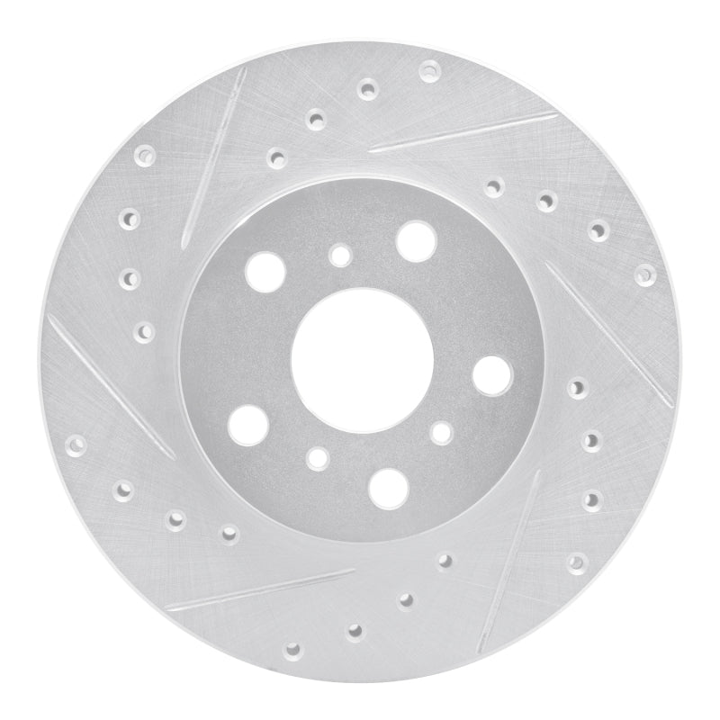 R1 88-93 Toyota Celica Front Left Drilled & Slotted Silver Brake Rotor-Brake Rotors - Slot & Drilled-Grocery Getter Performance