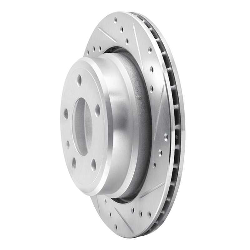 R1 88-94 BMW 750IL Rear Right Drilled & Slotted Silver Brake Rotor-Brake Rotors - Slot & Drilled-Grocery Getter Performance