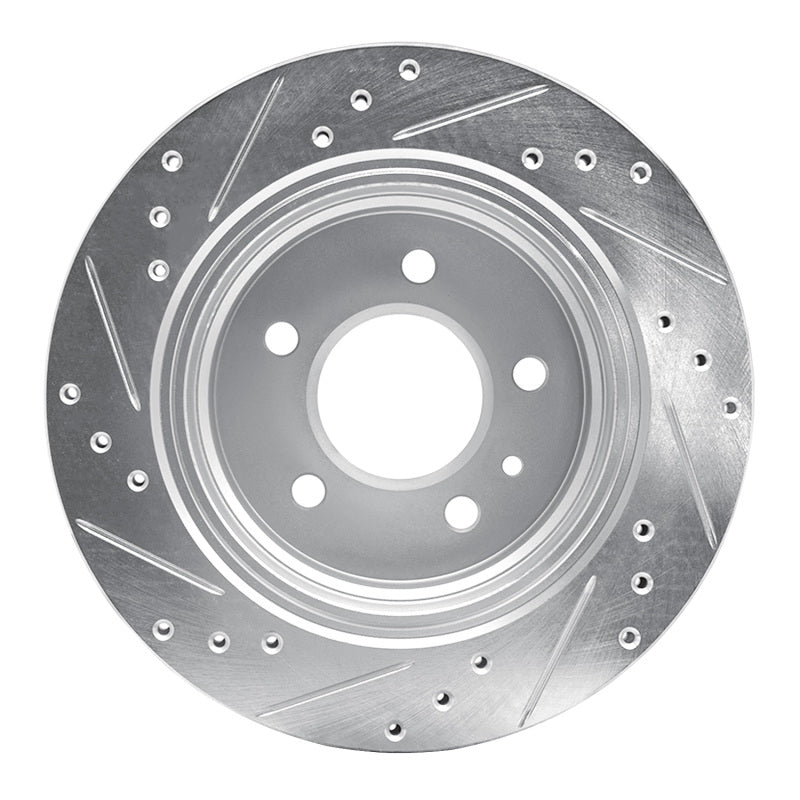 R1 88-94 BMW 750IL Rear Right Drilled & Slotted Silver Brake Rotor-Brake Rotors - Slot & Drilled-Grocery Getter Performance