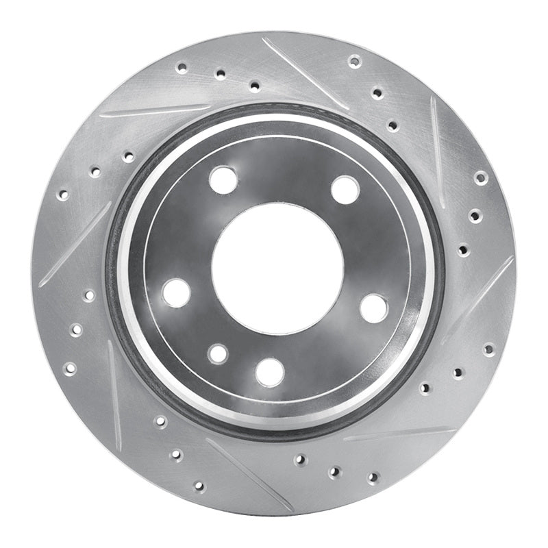R1 88-94 BMW 750IL Rear Right Drilled & Slotted Silver Brake Rotor-Brake Rotors - Slot & Drilled-Grocery Getter Performance