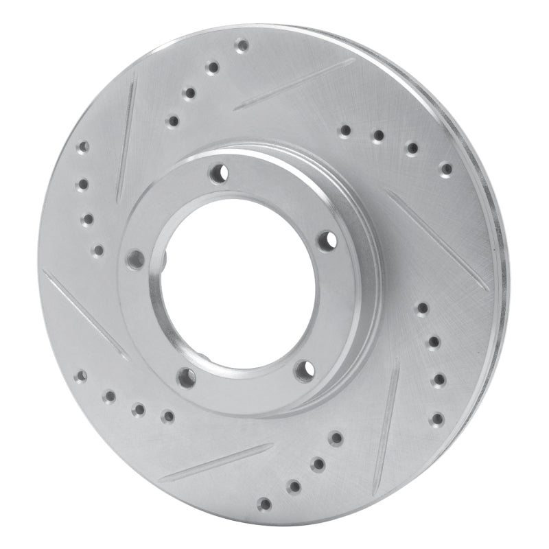R1 89-08 Toyota Hilux (Mexico) Front Left Drilled & Slotted Silver Brake Rotor-Brake Rotors - Slot & Drilled-Grocery Getter Performance