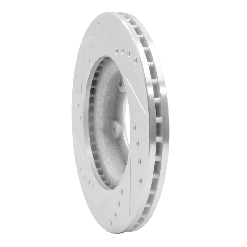 R1 89-08 Toyota Hilux (Mexico) Front Right Drilled & Slotted Silver Brake Rotor-Brake Rotors - Slot & Drilled-Grocery Getter Performance