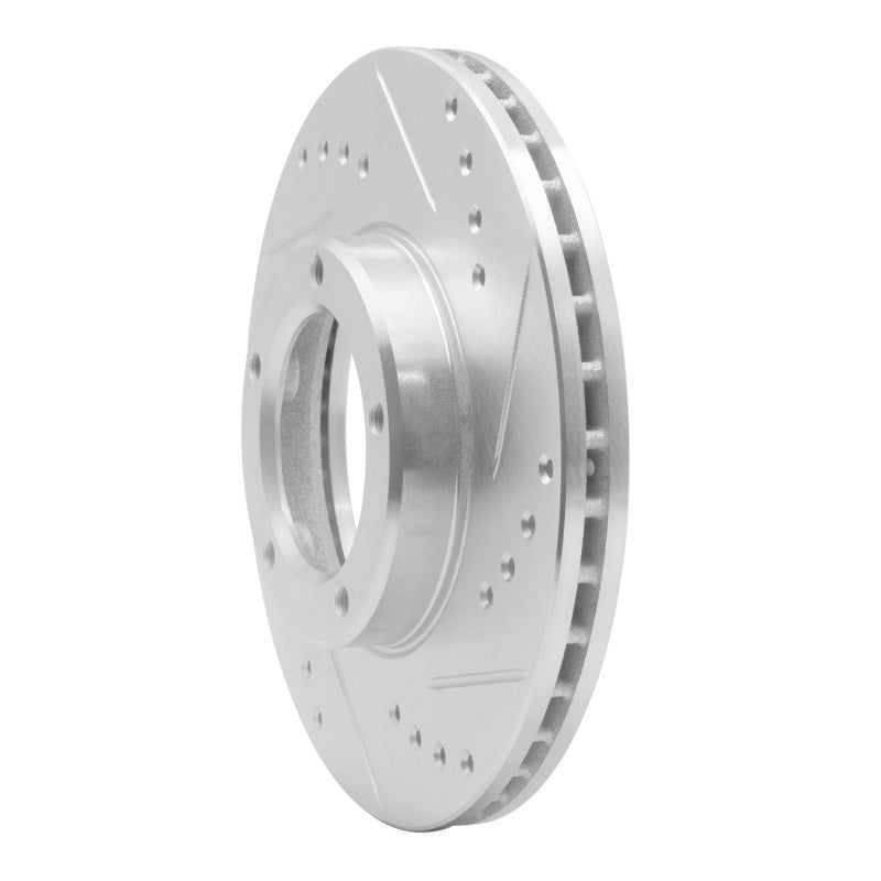 R1 89-08 Toyota Hilux (Mexico) Front Right Drilled & Slotted Silver Brake Rotor-Brake Rotors - Slot & Drilled-Grocery Getter Performance