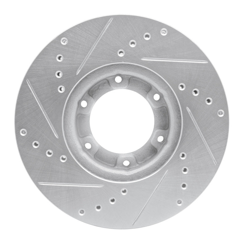 R1 89-93 Toyota Pickup Front Right Drilled & Slotted Silver Brake Rotor-Brake Rotors - Slot & Drilled-Grocery Getter Performance